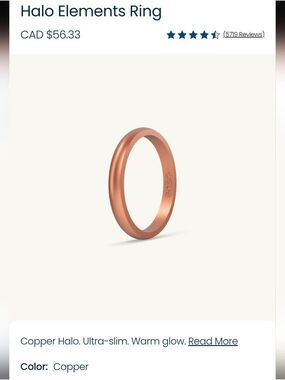Element Copper Halo Ring Size 5